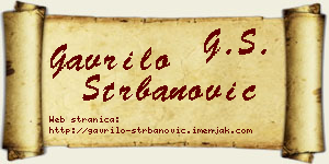 Gavrilo Štrbanović vizit kartica